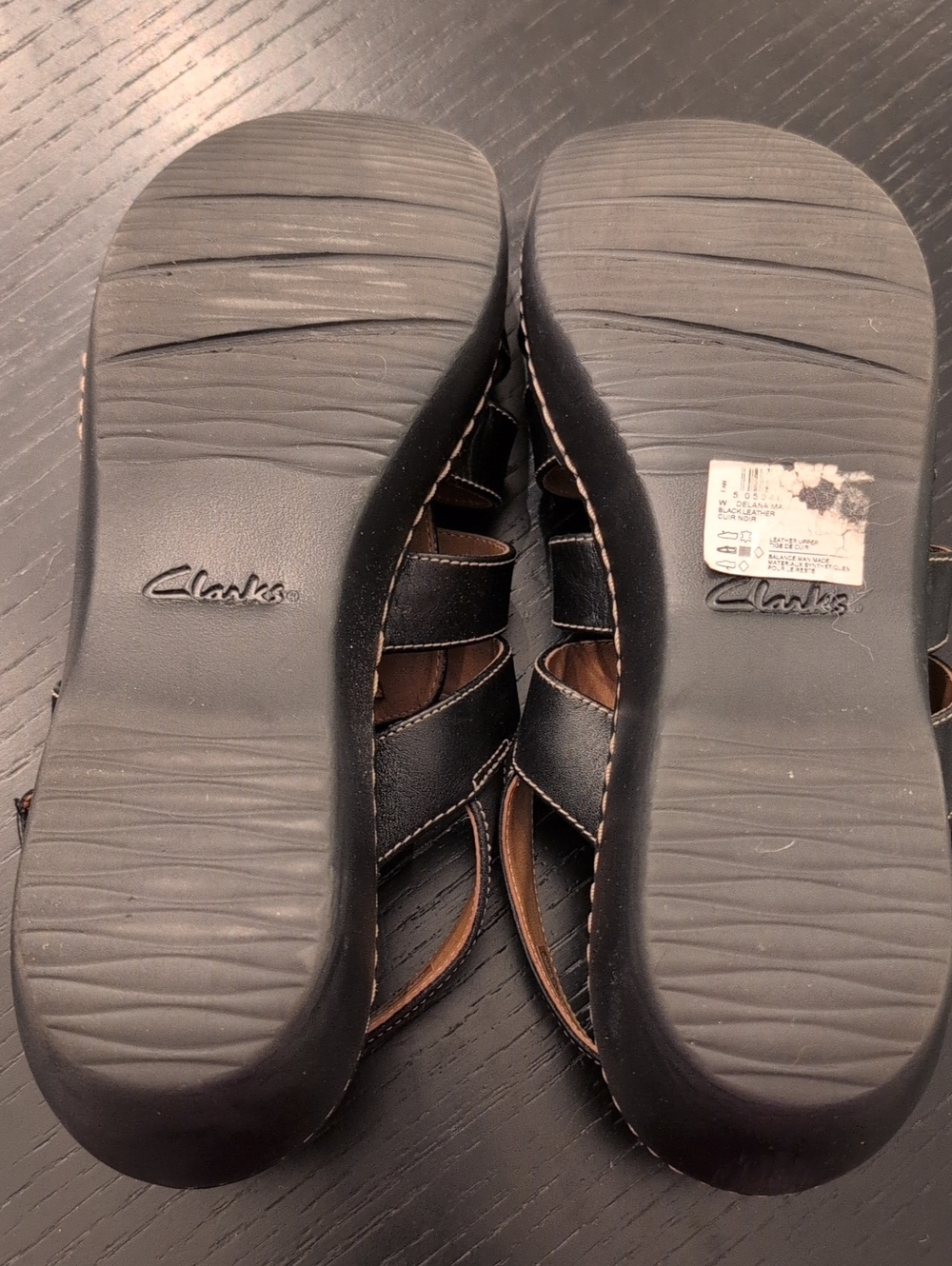 Clarks Women’s Black Strappy Comfort Sandals - Picture 3 of 3